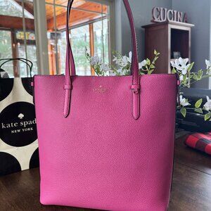 Kate Spade Juliette Leather Medium Nouveau Rose Tote (KN188) Laptop Work School